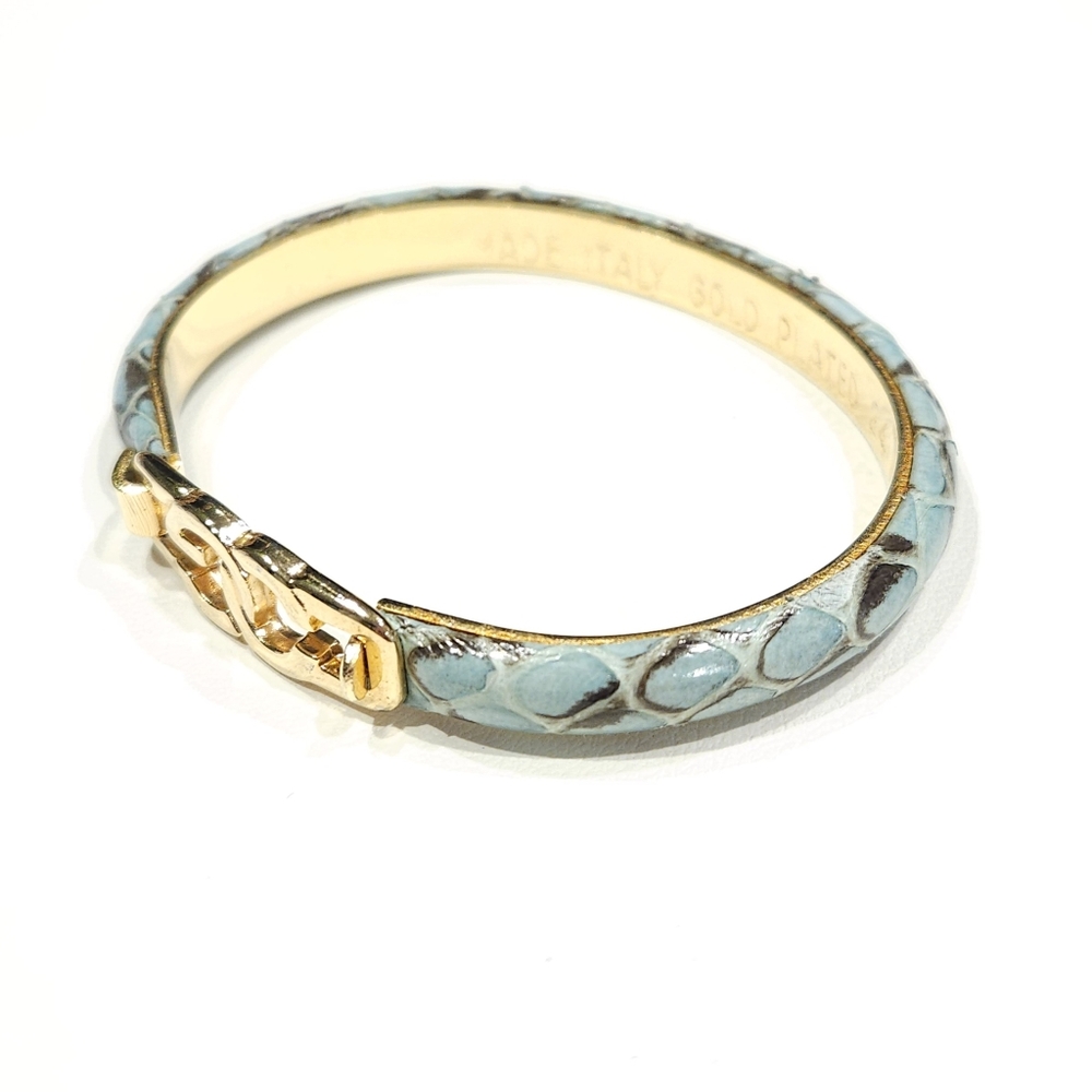 ❤️ 2/$30 Casini & Gori Vintage Snakeskin Bracelet 24KT Gold Plated Made in Italy - Picture 3 of 16
